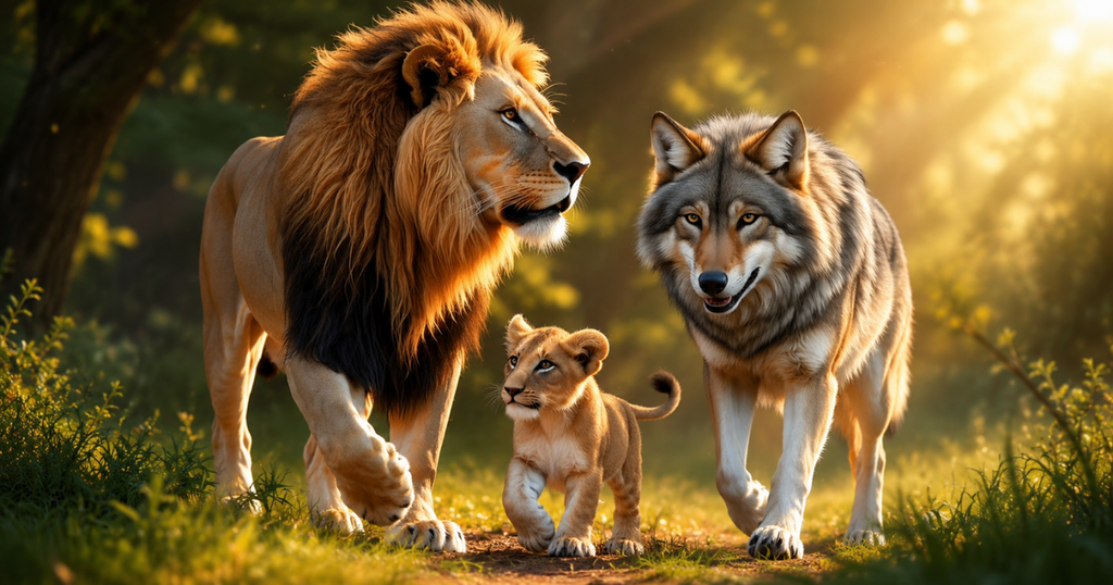 A Funny Story Between a Lion and a Wolf: The Meeting