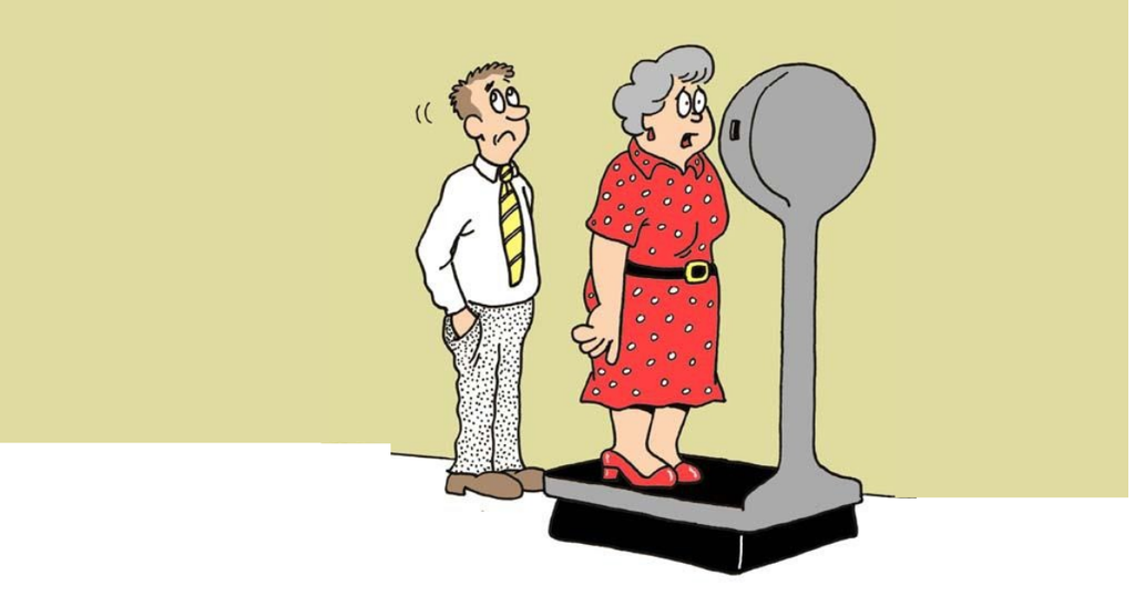 Cartoon of a man and woman talking about the 10-minute tumble dryer diet joke